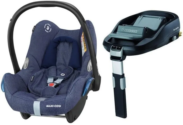 Maxi-Cosi Cabriofix Autositz 0-13kg + FamilyFix Basis Sparkling Blue