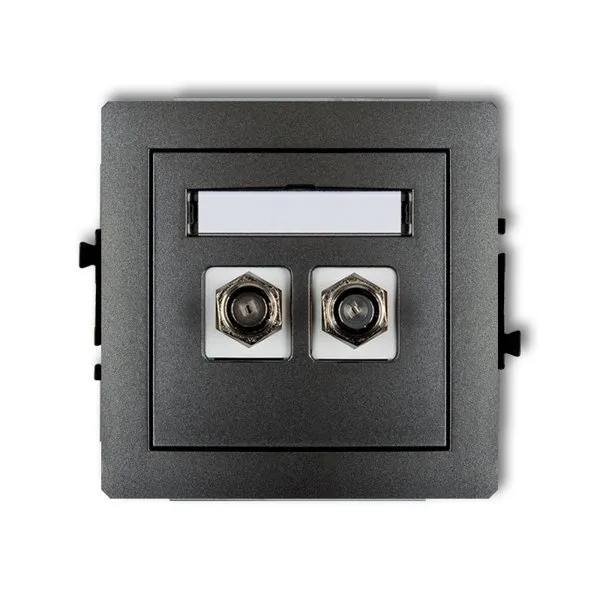 Mechanismus Antennensteckdose, doppelt, Typ F (SAT) vergoldet graphit 11DGF-2.1