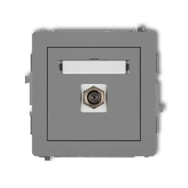 Mechanismus Antennensteckdose, einzeln, Typ F (SAT) vergoldet grau matt 27DGF-1.1