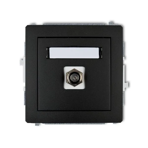 Mechanismus Antennensteckdose, einzeln, Typ F (SAT) vergoldet schwarz matt 12DGF-1.1