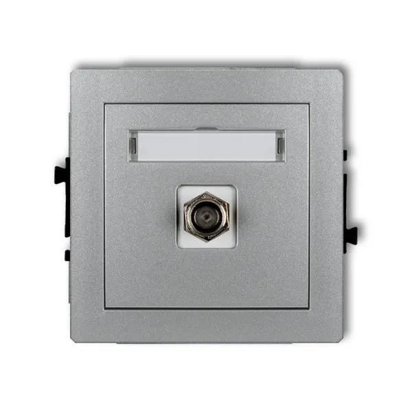 Mechanismus Antennensteckdose, einzeln, Typ F (SAT) vergoldet silber 7DGF-1.1