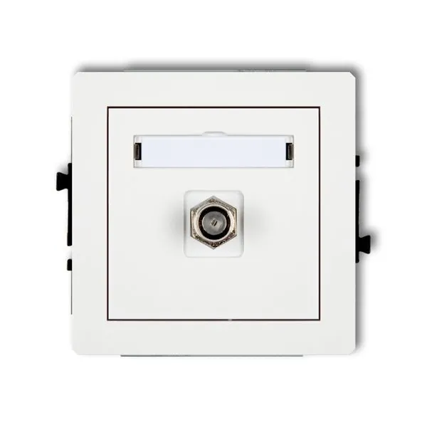 Mechanismus Antennensteckdose, einzeln, Typ F (SAT) vergoldet weiß DGF-1.1