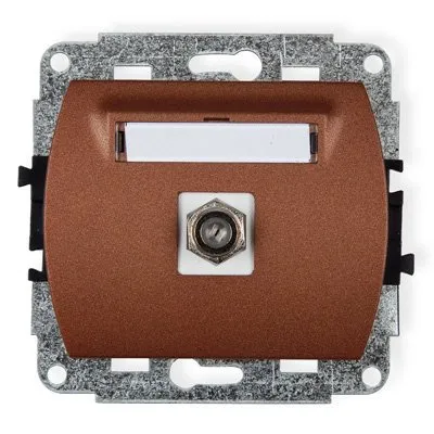 Mechanismus Antennensteckdose, einzeln, Typ F (SAT) vernickelt) braun 9GF-1