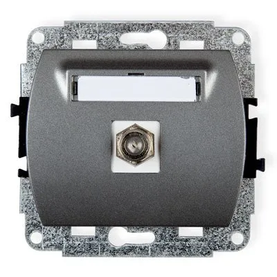 Mechanismus Antennensteckdose, einzeln, Typ F (SAT) vernickelt) graphit 11GF-1