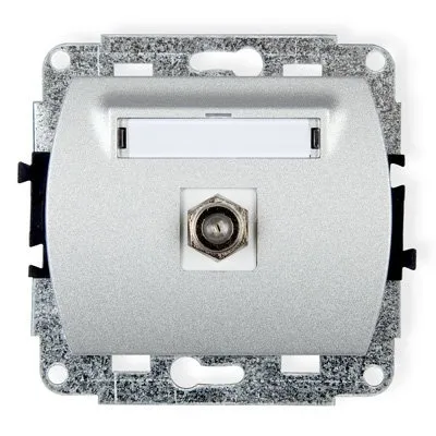 Mechanismus Antennensteckdose, einzeln, Typ F (SAT) vernickelt) silber 7GF-1