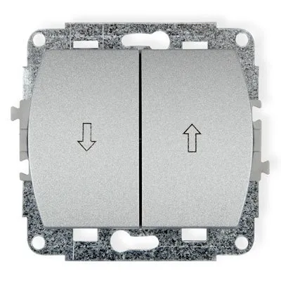 NO-Schalter für Rollläden silber metallic IP20, 10AX 250V~ (Serie/Kategorie: TREND) 7WP-8