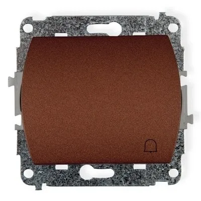 NO-Schalter hinterleuchtet Klingel braun metallic IP20, 10AX 250V~ (Serie/Kategorie: TREND) 9WP-4L