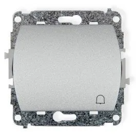 NO-Schalter hinterleuchtet Klingel silber metallic IP20, 10AX 250V~ (Serie/Kategorie: TREND) 7WP-4L