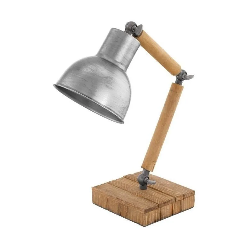 Nachtischlampe STRINGSTON silbern, braun E27 60W 33006 EGLO