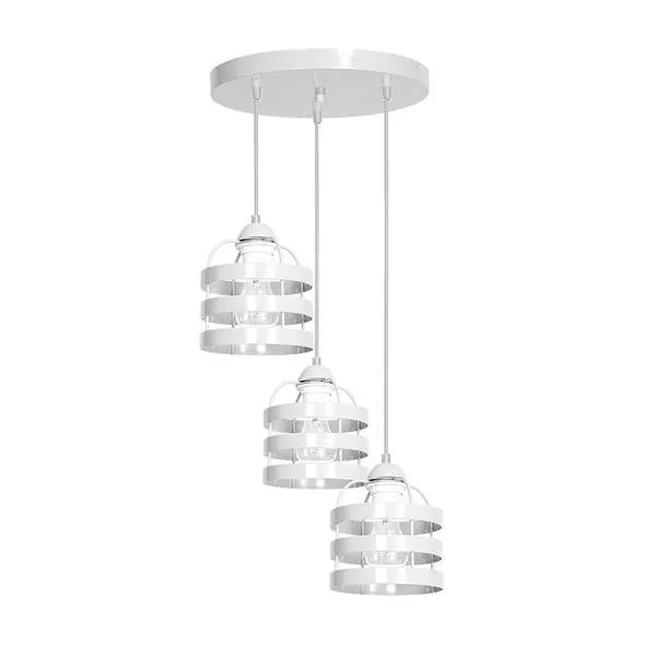 Pendelleuchte Deckenleuchte Hängeleuchte 3xE27 weiß modern Metall Milagro LARS WHITE MLP794