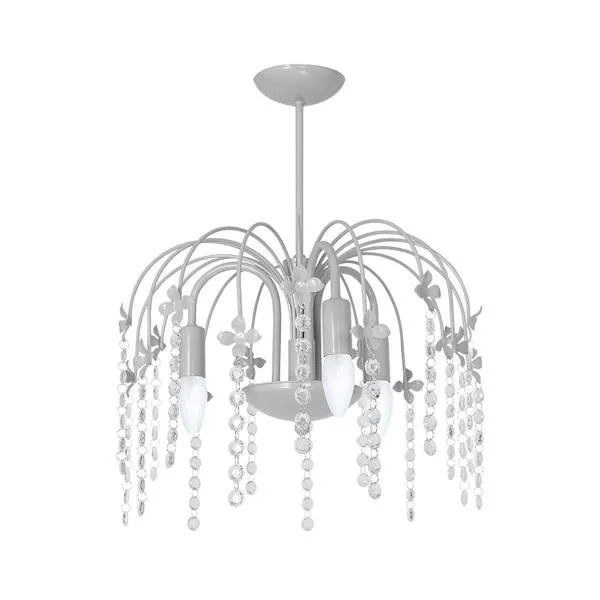 Pendelleuchte Hängeleuchte Deckenleuchte Glamourlampe  3xE14 Silber modern Milagro LAURA MLP1139