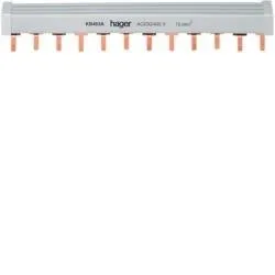 Phasenschiene mit Stiftanschluss 4polig 10 mm2 12 Module Hager KB463A