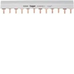 Phasenschiene mit Stiftanschluss 4polig 10 mm2 24 Module Hager KB463C