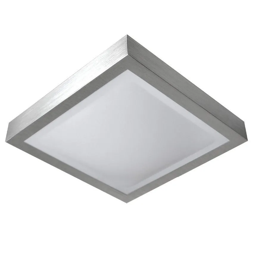 Quadratischer LED-Plafond mit Mikrowellen-Bewegungsmelder 12W 4000K 1020lm silber