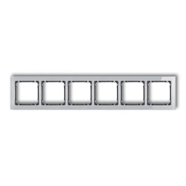 Sechsfacher Universalrahmen - Glasoptik (Rahmen: grau; Boden: Graphit) grau 15-11-DRS-6