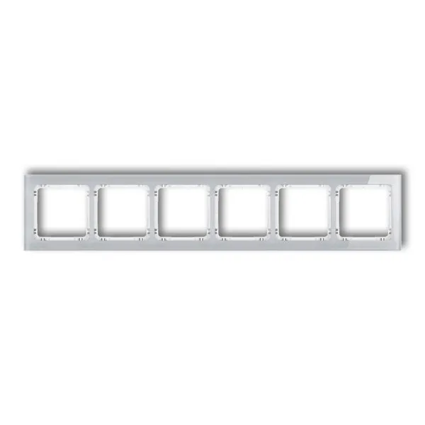 Sechsfacher Universalrahmen - Glasoptik (Rahmen: grau; Boden: weiß) grau 15-0-DRS-6
