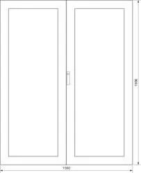 Sichttüre Securitglas ASV mit Verschluss IP41 1600x2000 Hager FZ226XW