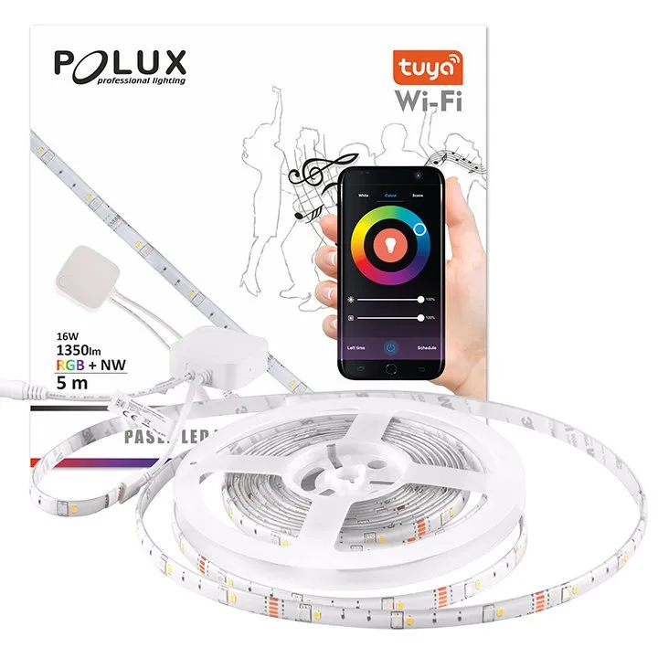 TUYA Smart 16W RGB + 4000K 1350lm 5m WiFi LED Strip Kit, Netzteil, Controller und Musiksteuerung