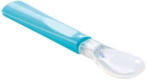 Thermobaby Teelöffel mit Silikonspitze 2 Stück. Blau