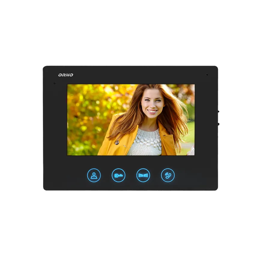 Videomonitor, Freisprecheinrichtung, Farbe, LCD 7", für CERES-Satz, Toröffnung, schwarz Orno