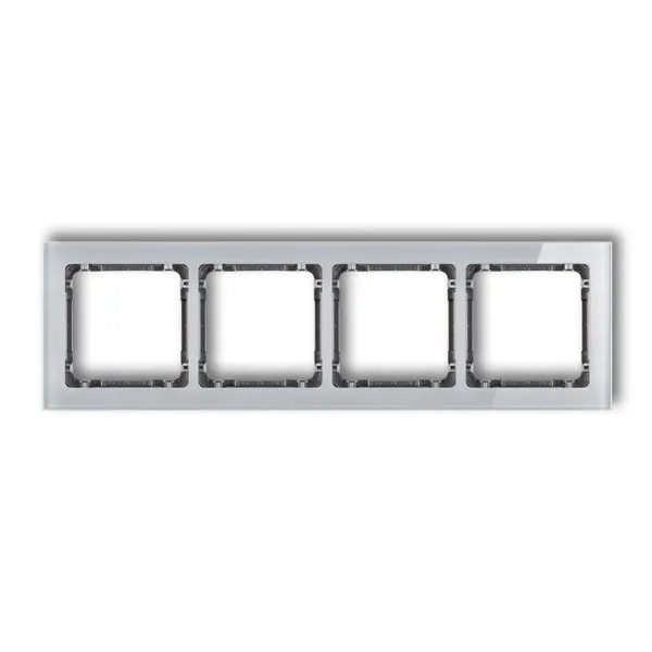 Vierfacher Universalrahmen - Glasoptik (Rahmen: grau; Boden: Graphit) grau 15-11-DRS-4