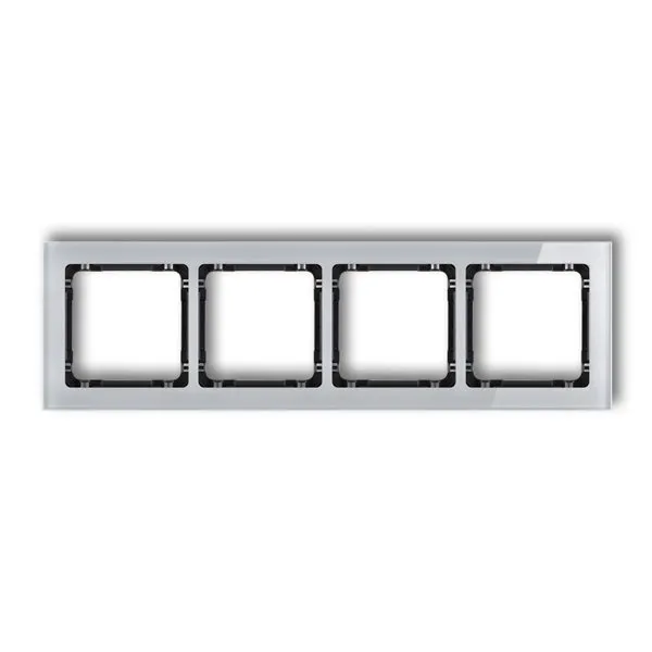 Vierfacher Universalrahmen - Glasoptik (Rahmen: grau; Boden: schwarz) grau 15-12-DRS-4