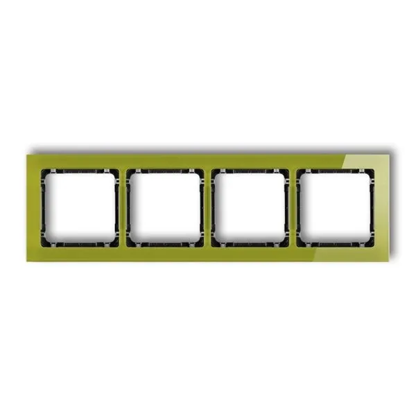 Vierfacher Universalrahmen - Glasoptik (grüner Rahmen; schwarzer Boden) grün 2-12-DRS-4