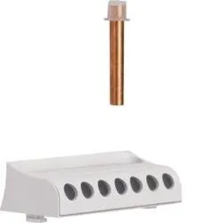 Zusätzlicher Verteilerblock 100A 7 Klemmstellen 1polig Hager KJ07NB