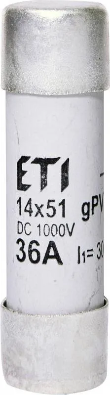 Zylindrischer PV-Sicherungseinsatz - CH14x51 gPV 36A/1000V DC 002637115 ETI