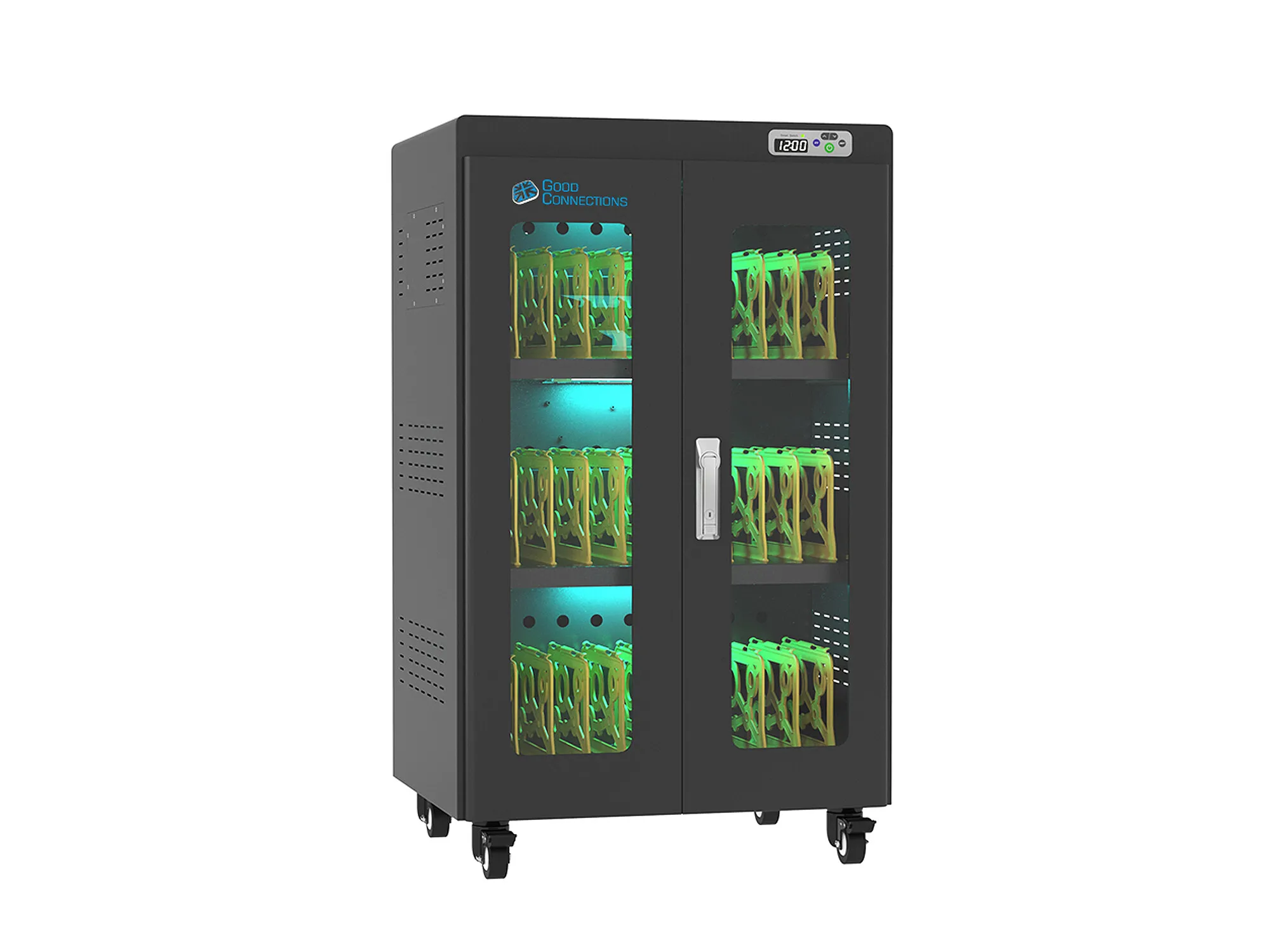 Good Connections® ANTARES N30E Notebook-Ladewagen bis 15,6", UV-C Desinfektion, Einschaltverzögerung, schwarz