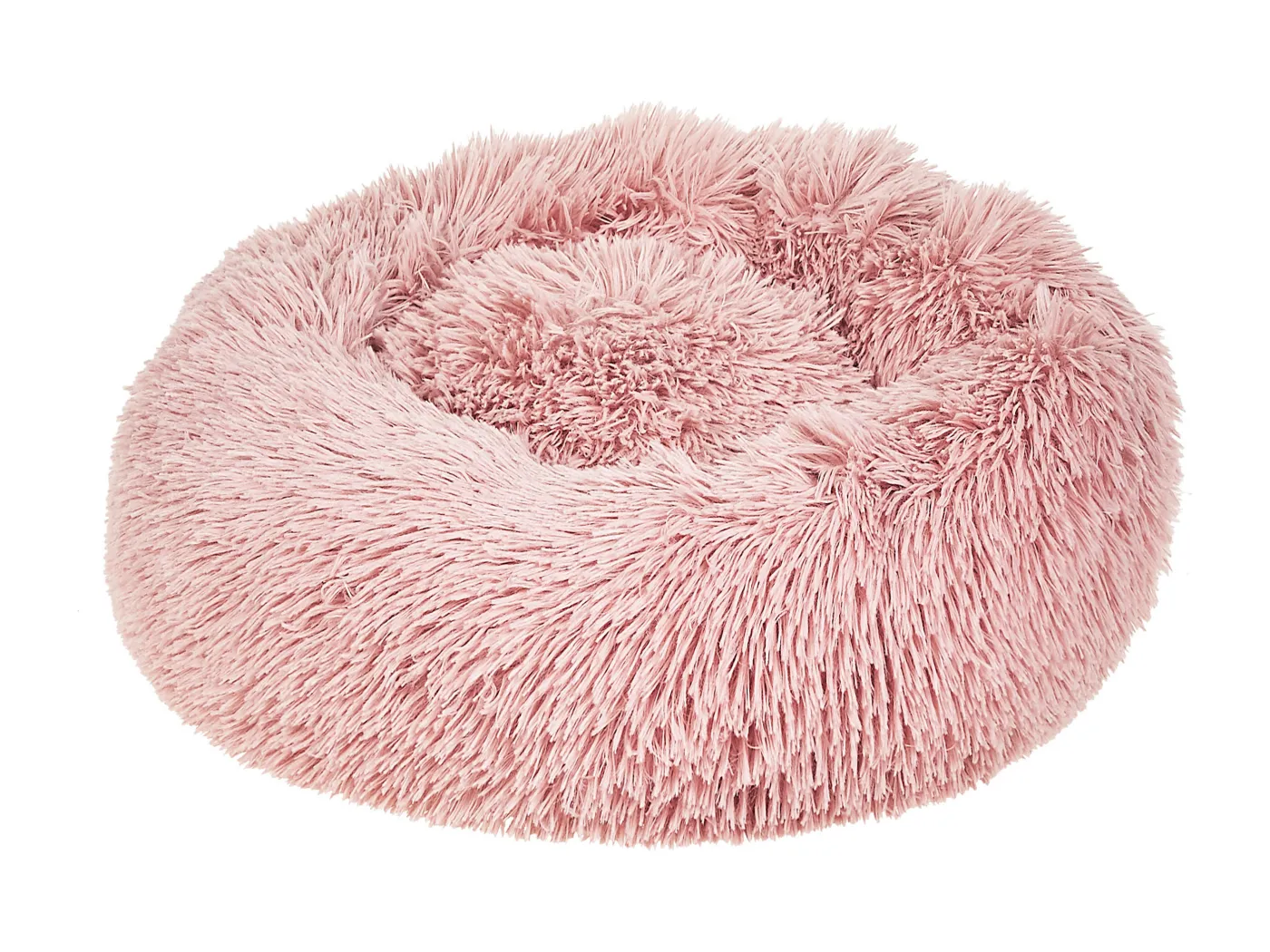 Kuscheliges Tierbett oval für Hunde Katzen Polyester rosa ⌀ 50 cm Kulu