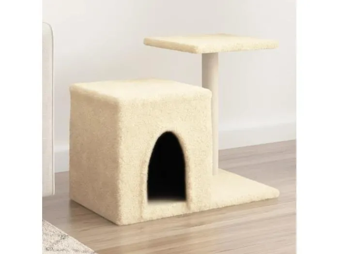 Kratzbaum mit Sisal-Kratzsäulen Creme 50,5 cm