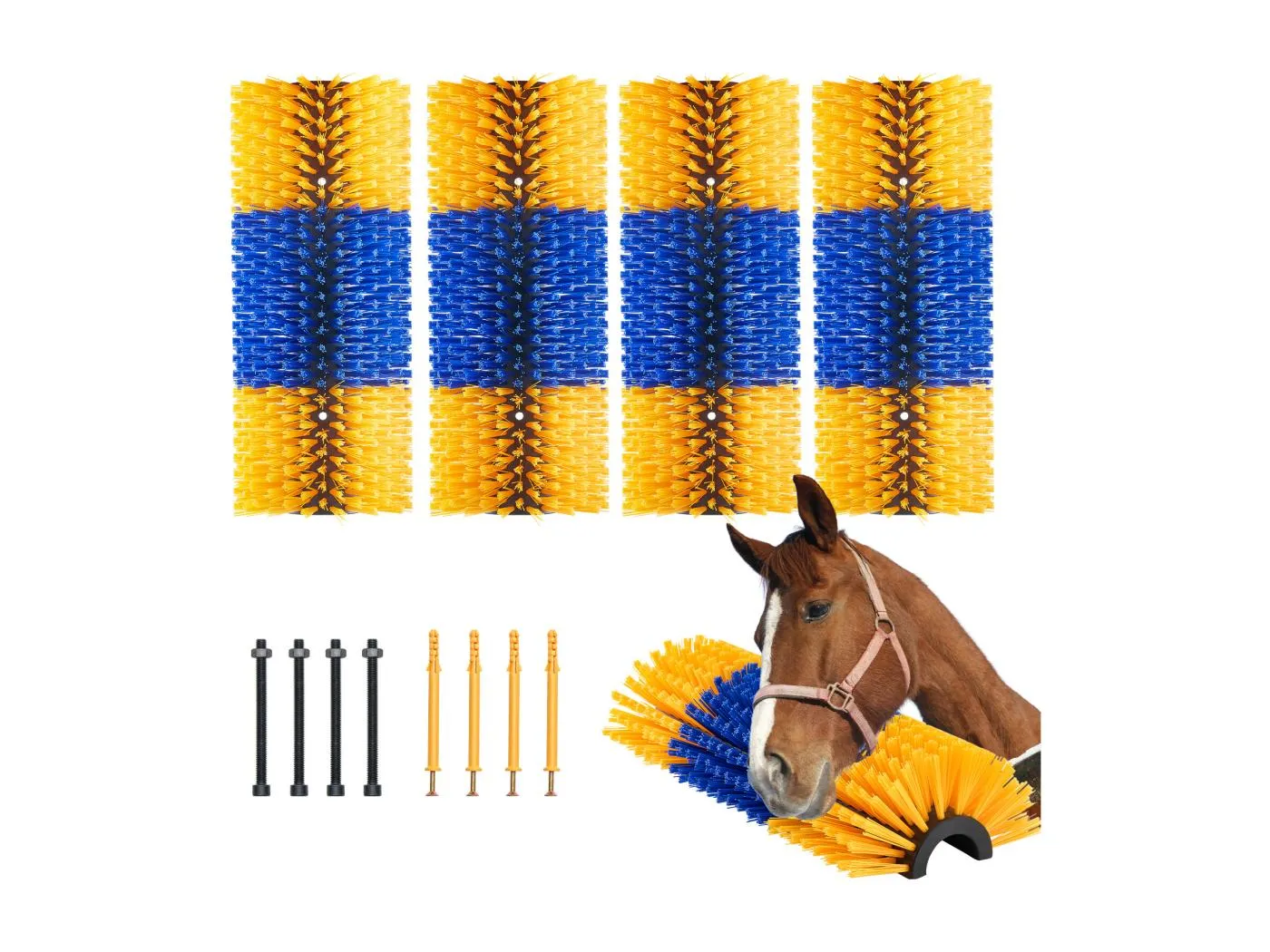 Kratzbürste für Vieh SucceBuy 4 Stück 43cm zum Lösen von Juckreiz bei Pferden, Löst Juckreiz auf, hält Reinheit