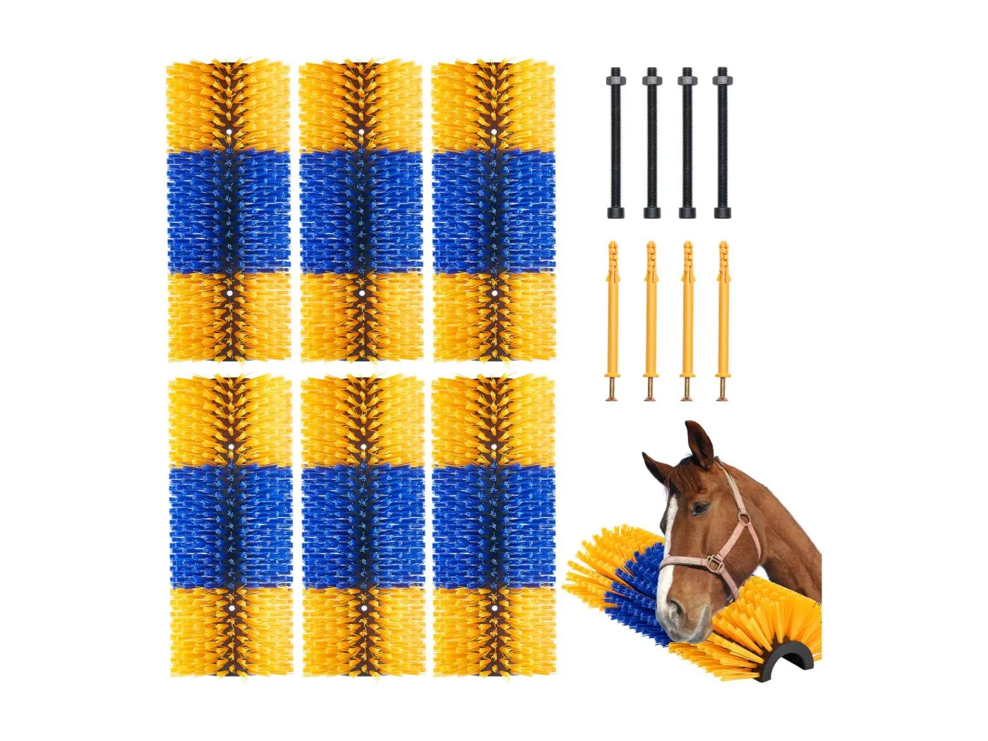 Kratzbürste SucceBuy für Vieh 6 Stück 43cm zum Lösen von Juckreiz bei Pferden, Löst Juckreiz auf, hält Reinheit, verbessert das Pflegen