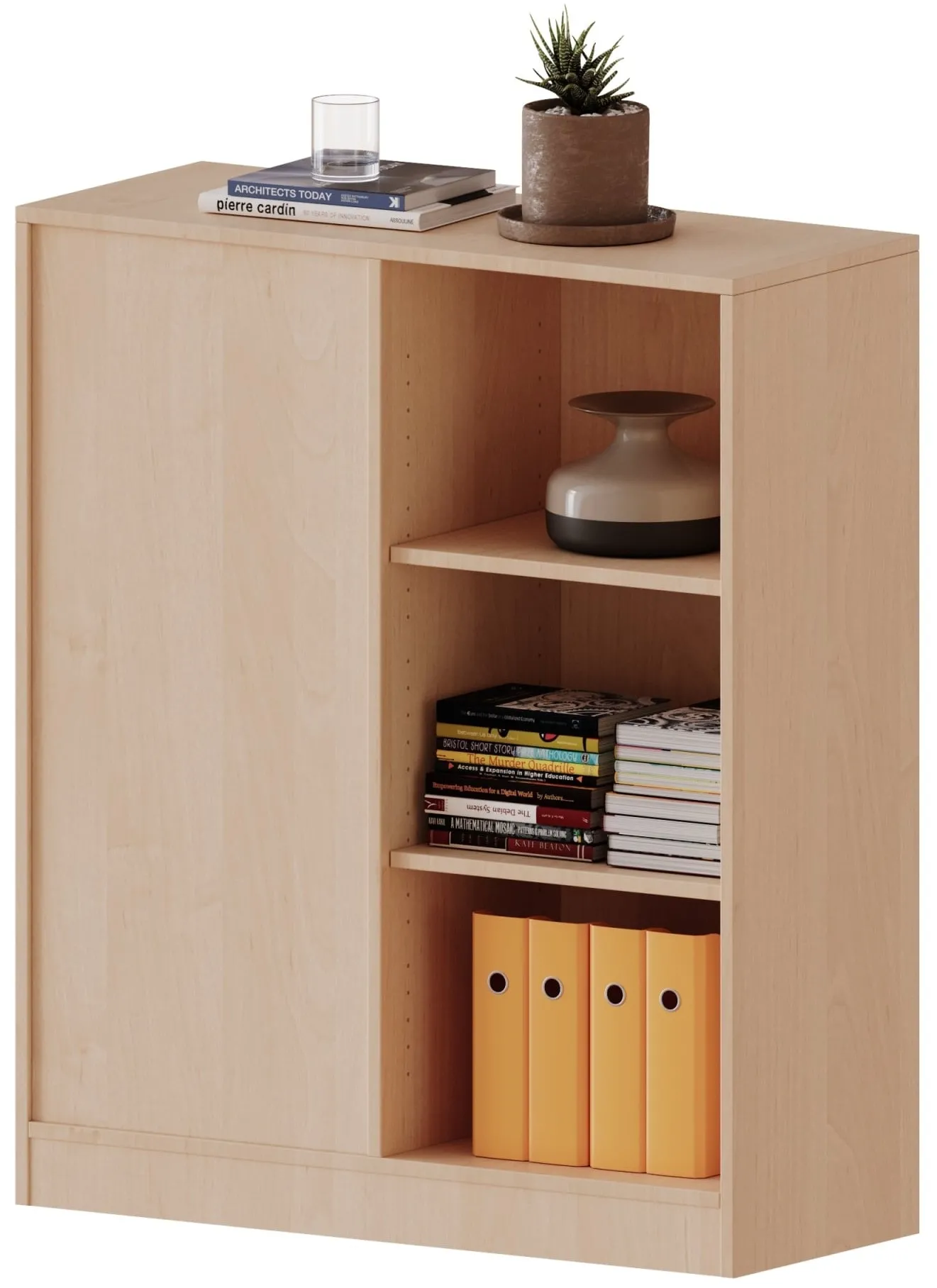 Raumteiler Regal mit 6 Fächern und wechselseitigen Rückwänden, B/H 100 x 118 cm - EVO180 Serie