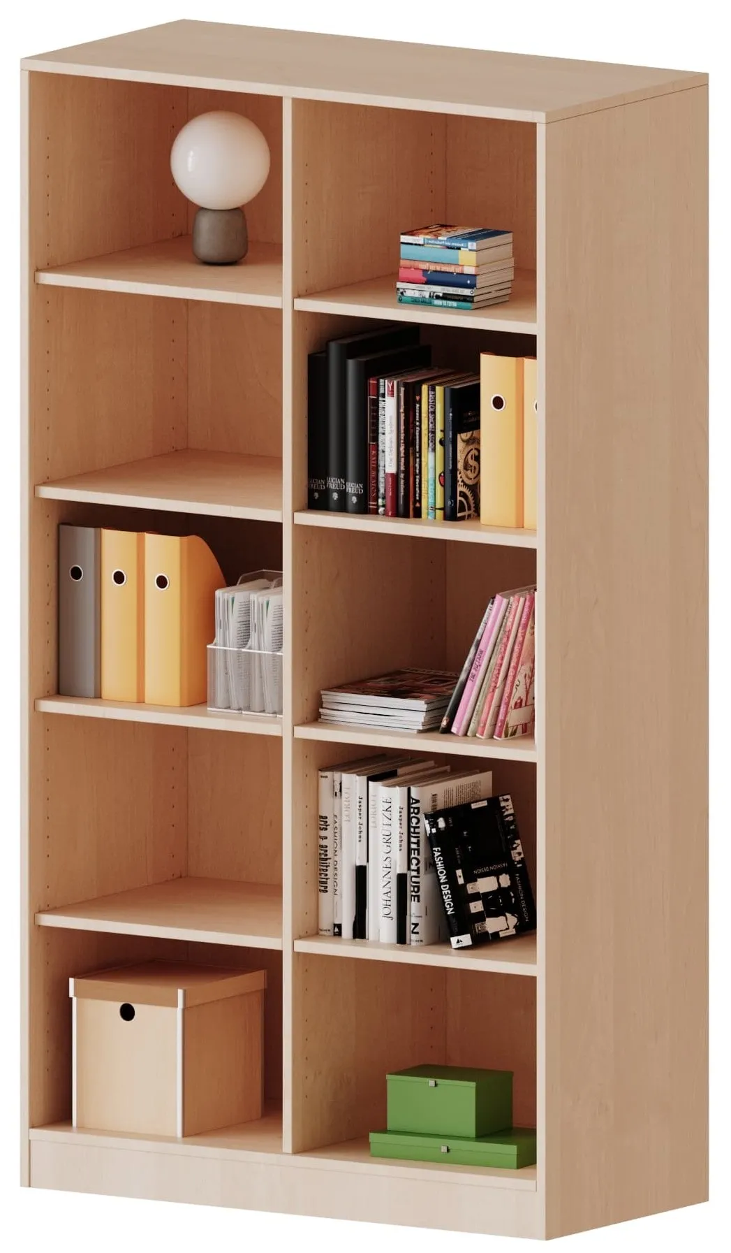 Regal dreireihig mit 10 oder 15 offenen Fächern, B/H 104,5 x 190 cm - EVO180 Serie