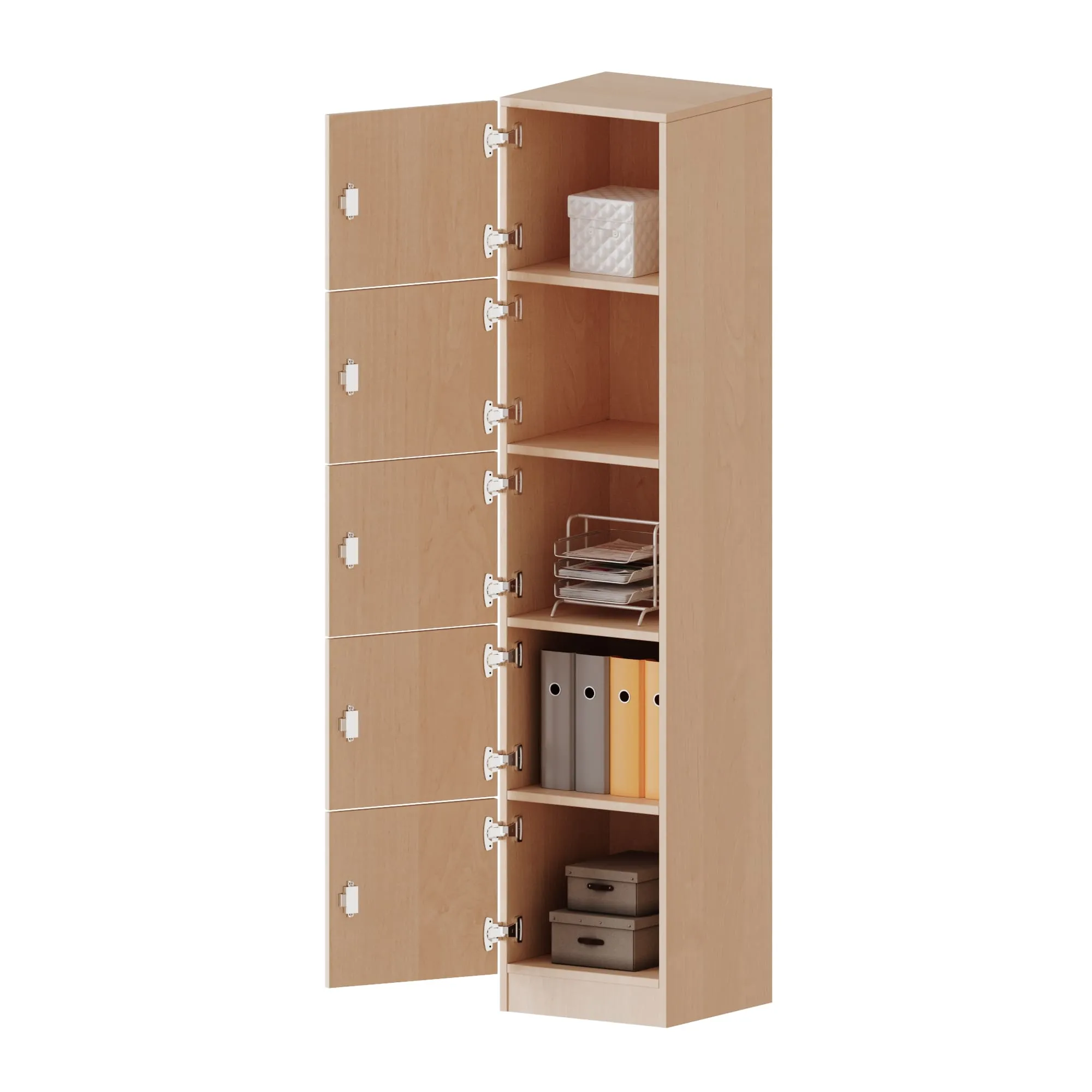 Schließfachschrank mit 5 Schließfächern, B/H 40,5 x 190 cm - EVO180 Serie