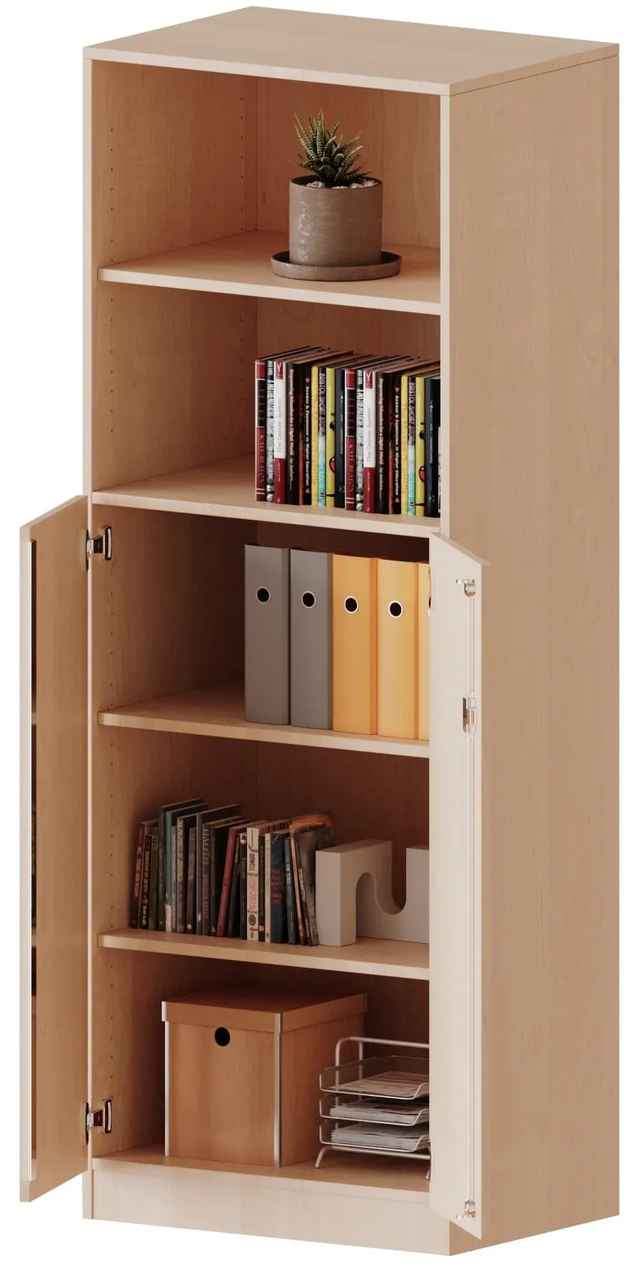 Kombischrank mit 5 Ordnerhöhen davon 2 offen, Breite 70,3 cm - EVO180 Serie