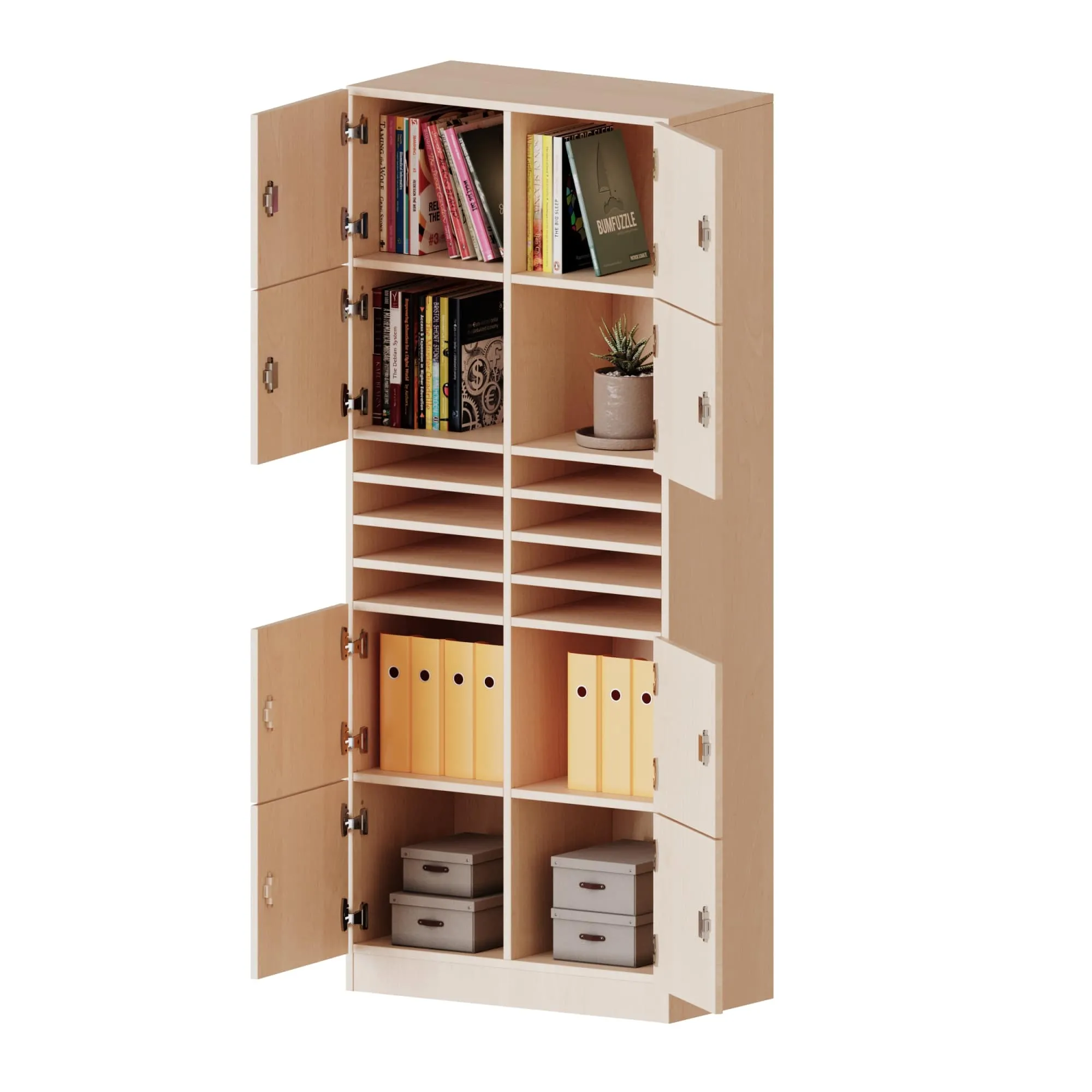 Schließfachschrank mit 8 Schließfächern und 8 horizontalen Postfächern, B/H 80 x 190 cm - EVO180 Serie