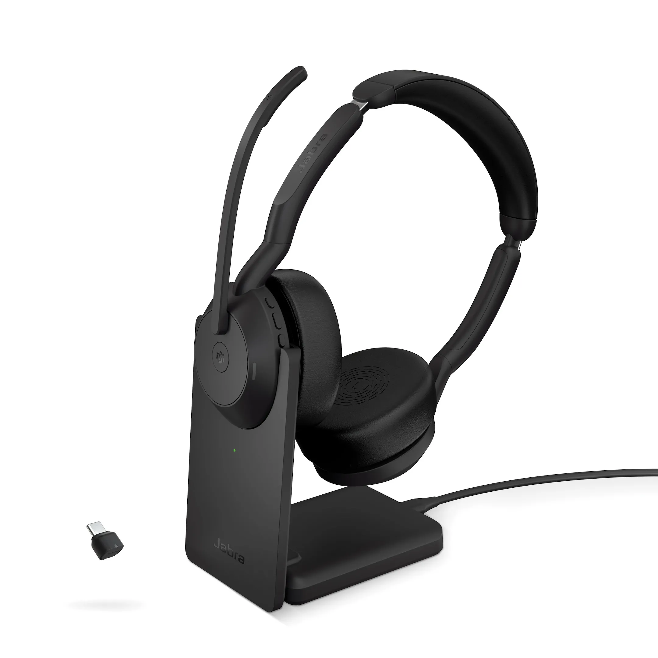 Jabra Evolve2 55 Link380c UC Stereo – schnurloses Stereo Headset mit USB-C inkl. Ladestation
