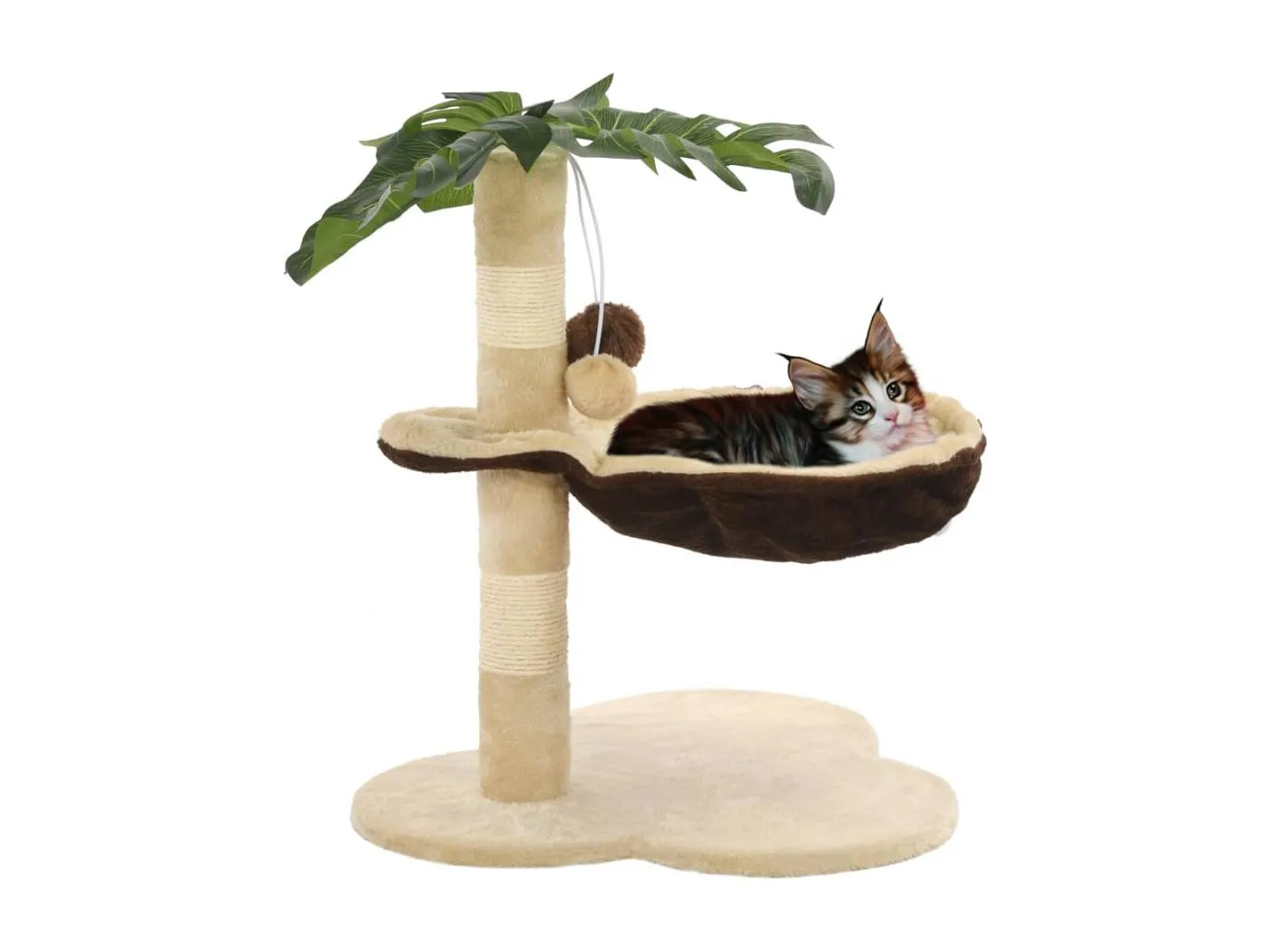 Katzen-Kratzbaum mit Sisal-Kratzstange 50 cm Beige und Braun