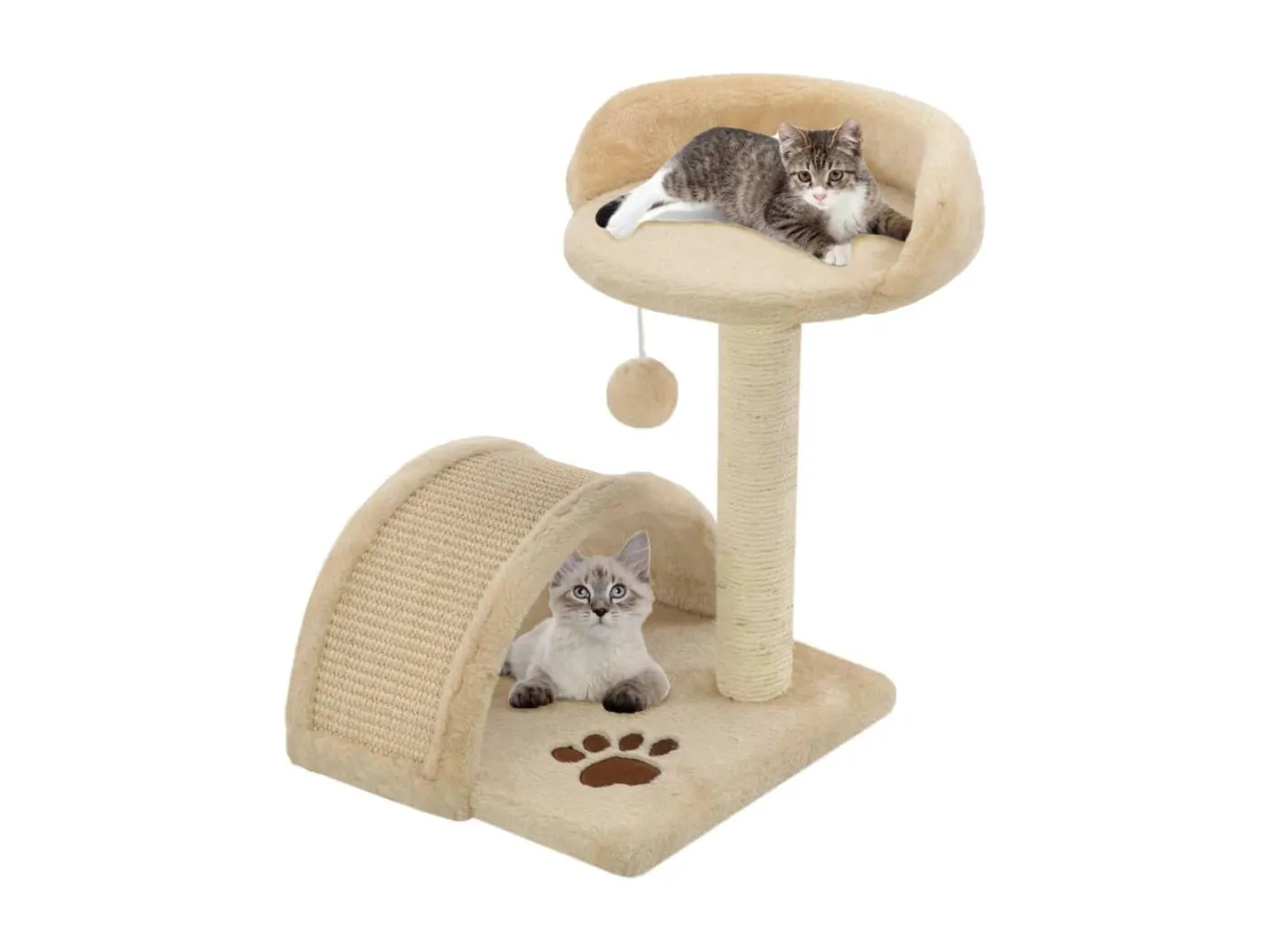 Katzen-Kratzbaum Sisal 40 cm Beige und Braun