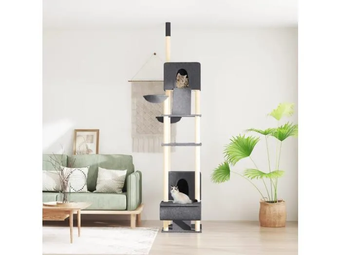 Kratzbaum Deckenhoch Dunkelgrau 277-303 cm