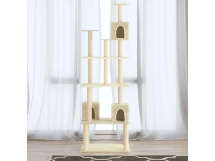 Kratzbaum mit Sisal-Kratzsäulen Creme 188 cm