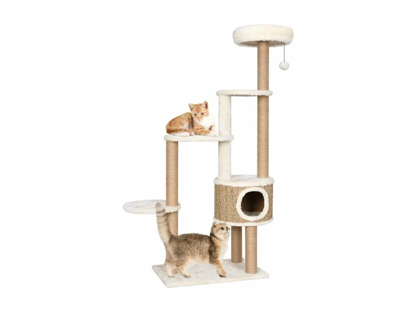 Katzen-Kratzbaum mit Luxuriösem Kissen 148 cm Seegras