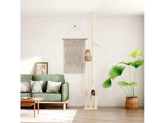 Kratzbaum Deckenhoch Creme 258,5-284,5 cm