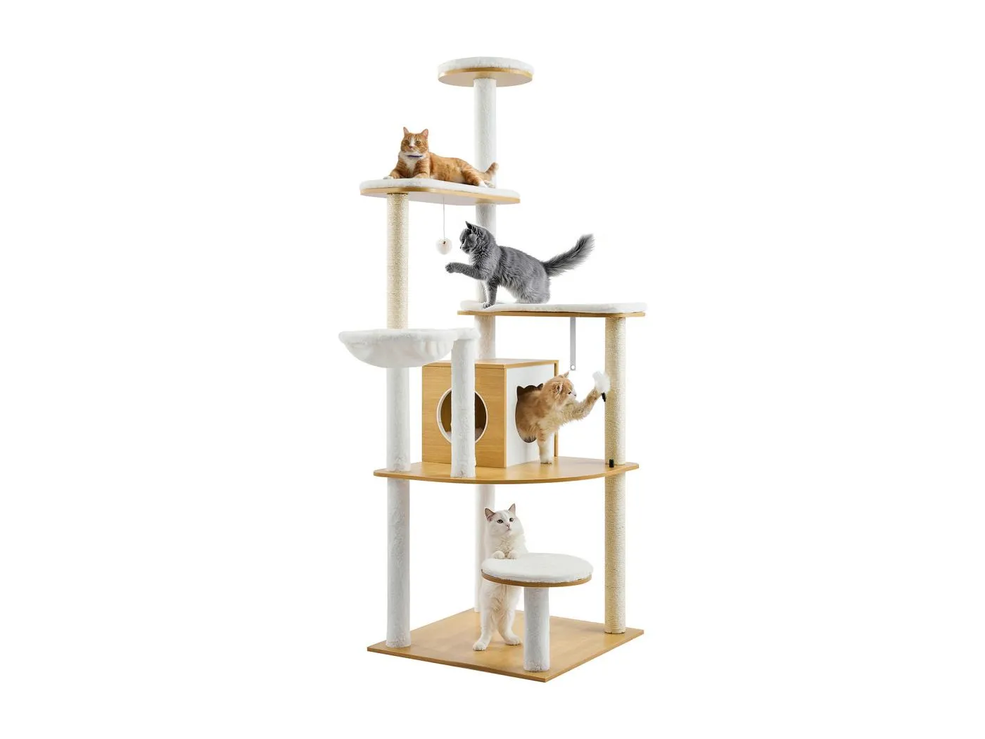 Katzenbaum SucceBuy Großer Katzenbaum, Große Mehrstöckige Spielturm und Condo für Katzen im Innenbereich