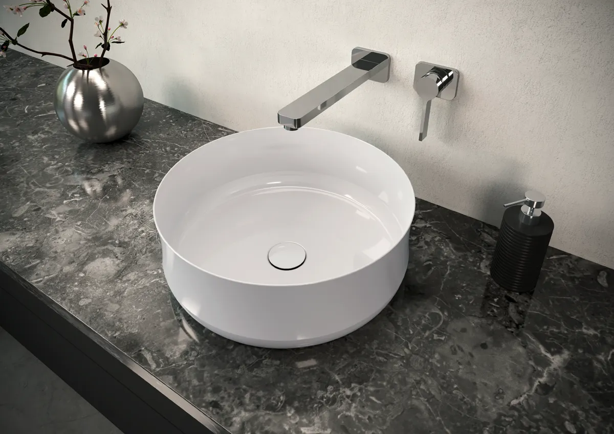 Waschtischschale „Ming“ ⌀ 40 cm in alpinweiß, mit Perl-Effekt