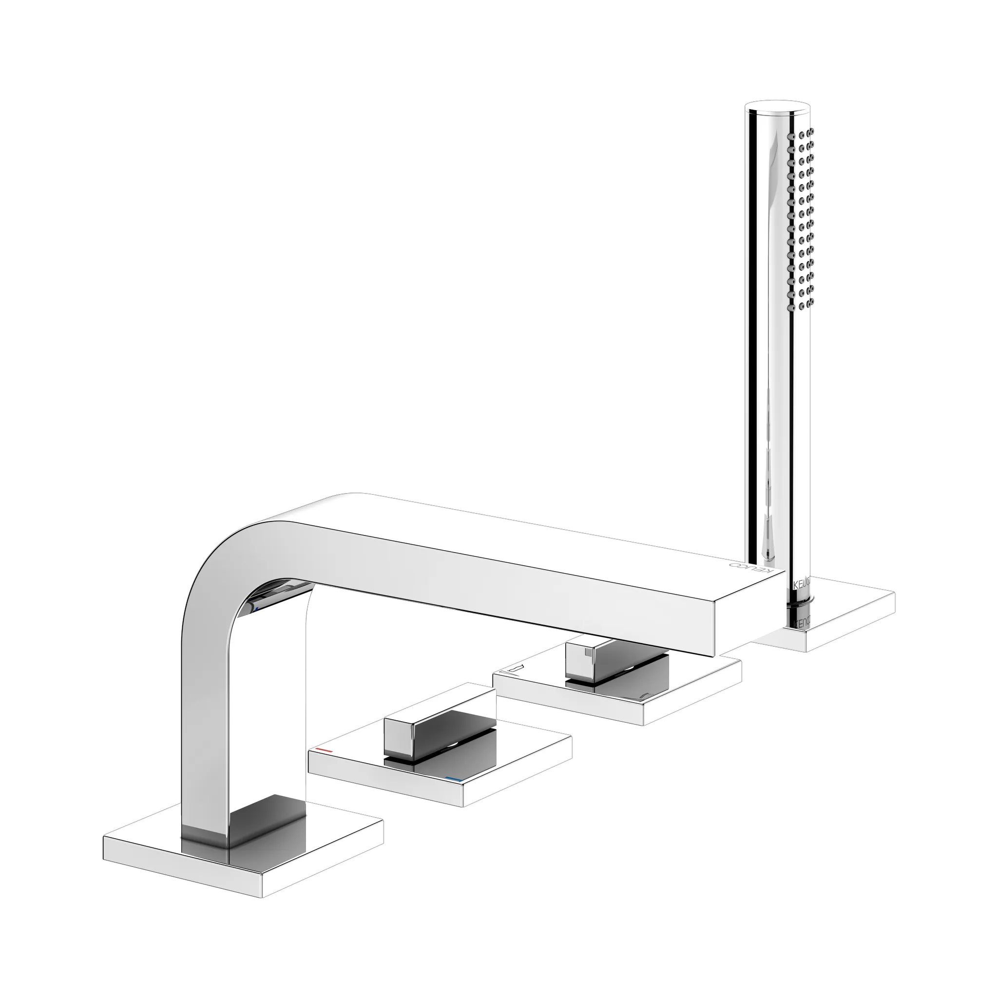 EHM-Wannenmischer Edition 11 51130, 4-Loch,Wannenrand,verchromt,220mm