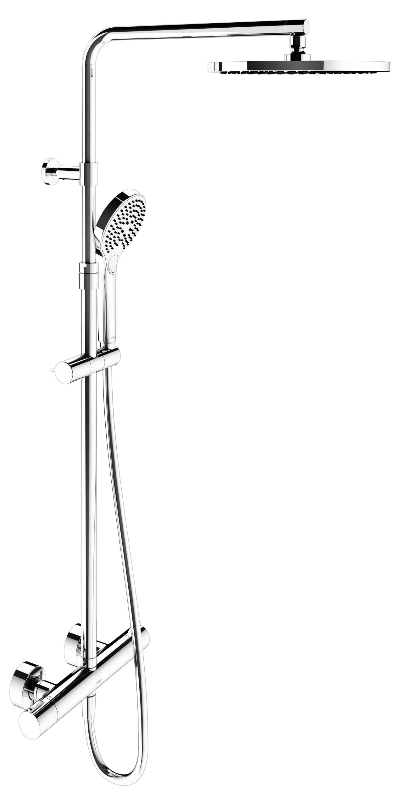 Plan blue 53926012321 Thermostat-Brausemischer mit Kopfbrause / Aufputz verchromt